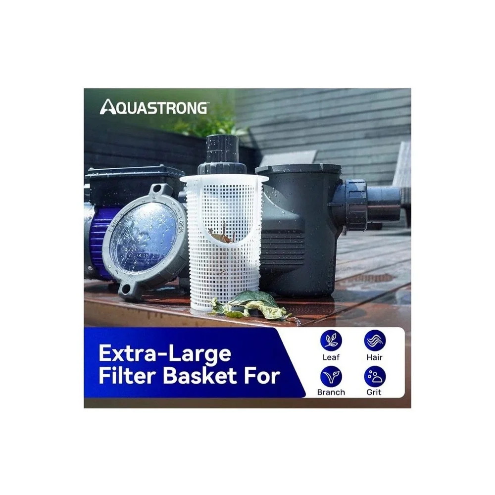 AQUASTRONG In/Above Ground Pool Pump, High Flow Single Speed, 2HP 8917 GPH 220V